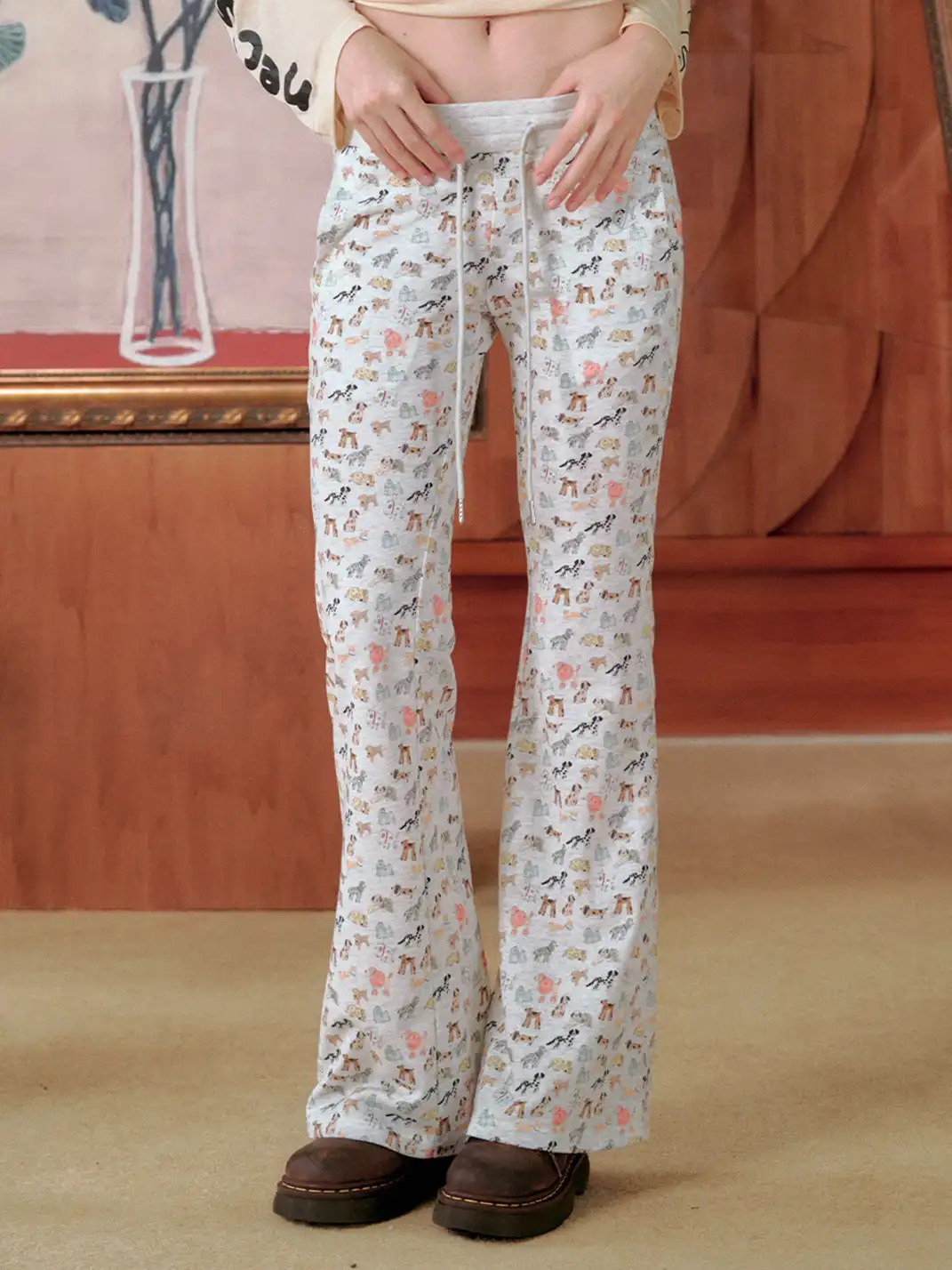 NECYSTUDIO | Allover Dog Print Casual Sweatpants