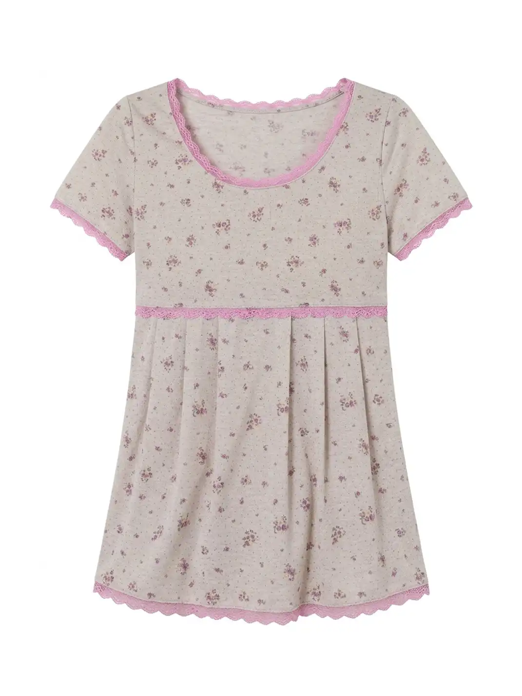 NECYSTUDIO | Floral Lace Spliced Top