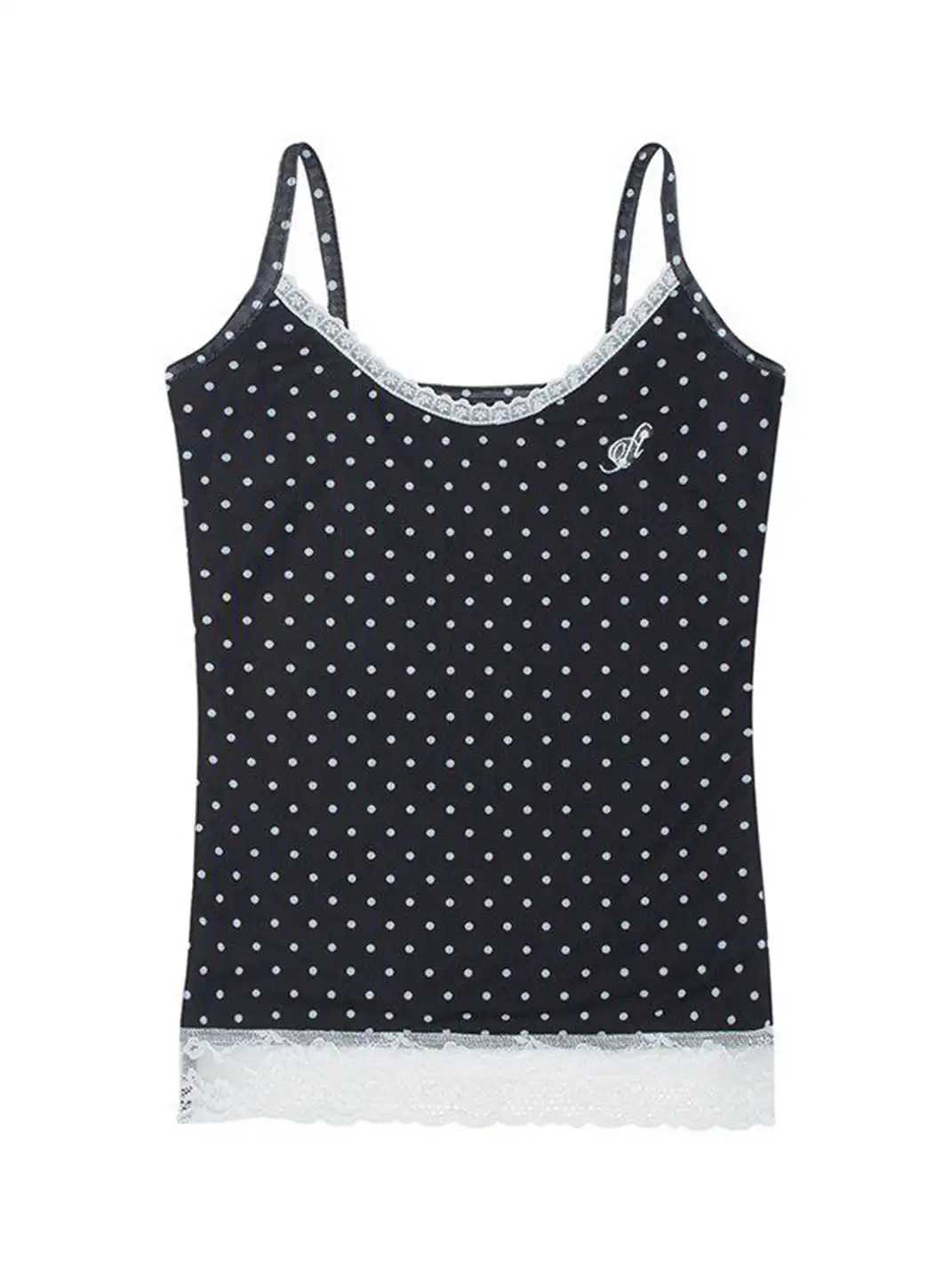 NECYSTUDIO | Polka Dot Faux Two-Piece Lace Cami