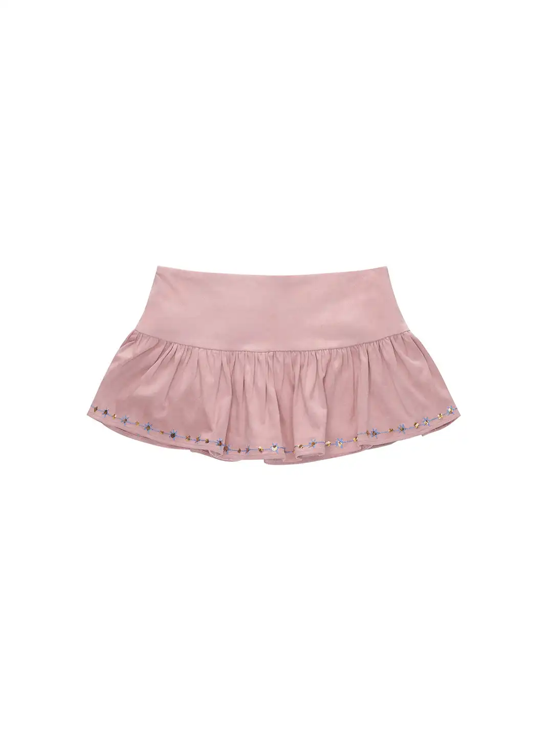 NECYSTUDIO | Suede Sequin Ruffled Midi Skirt