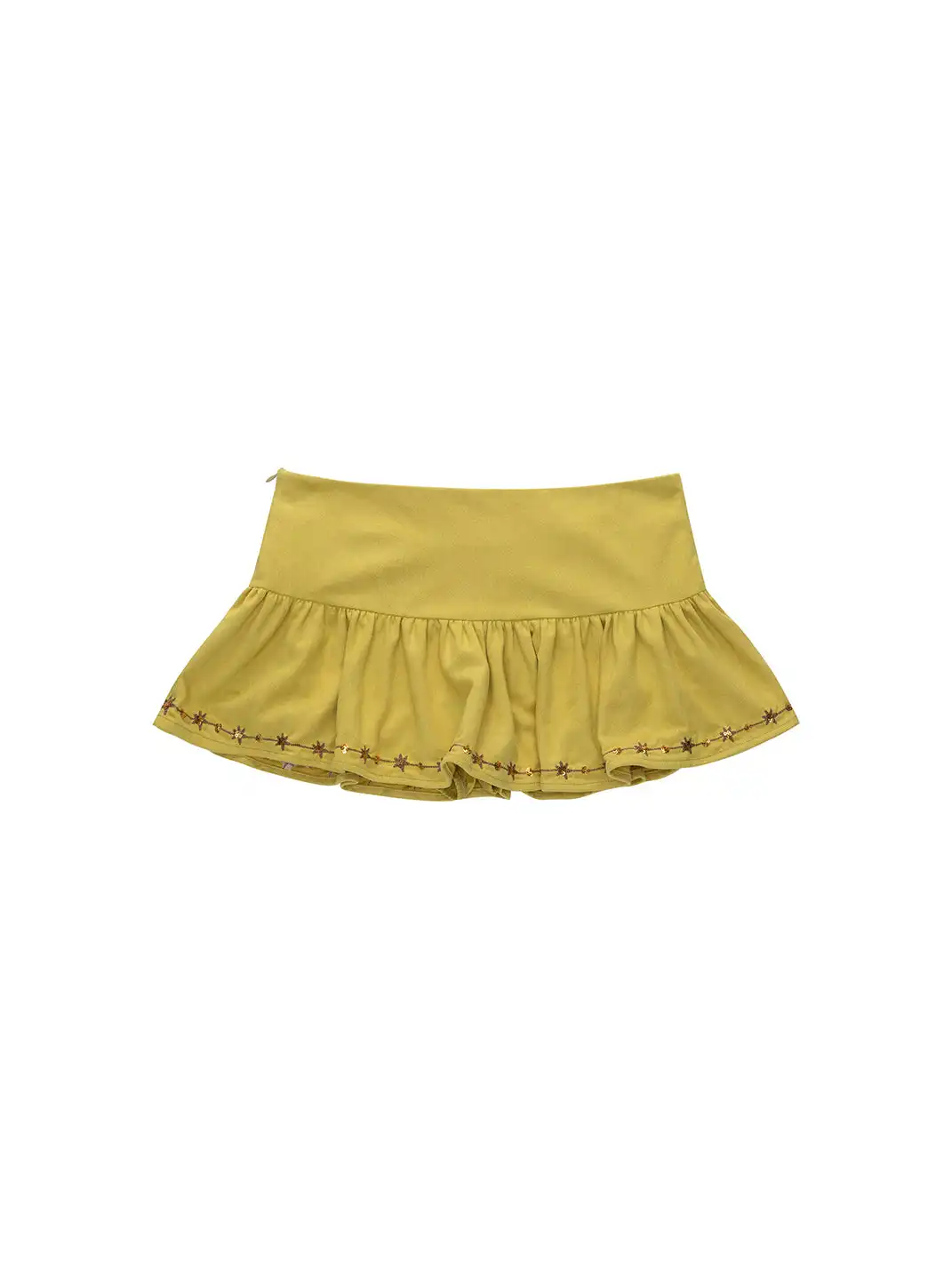 NECYSTUDIO | Suede Sequin Ruffled Midi Skirt