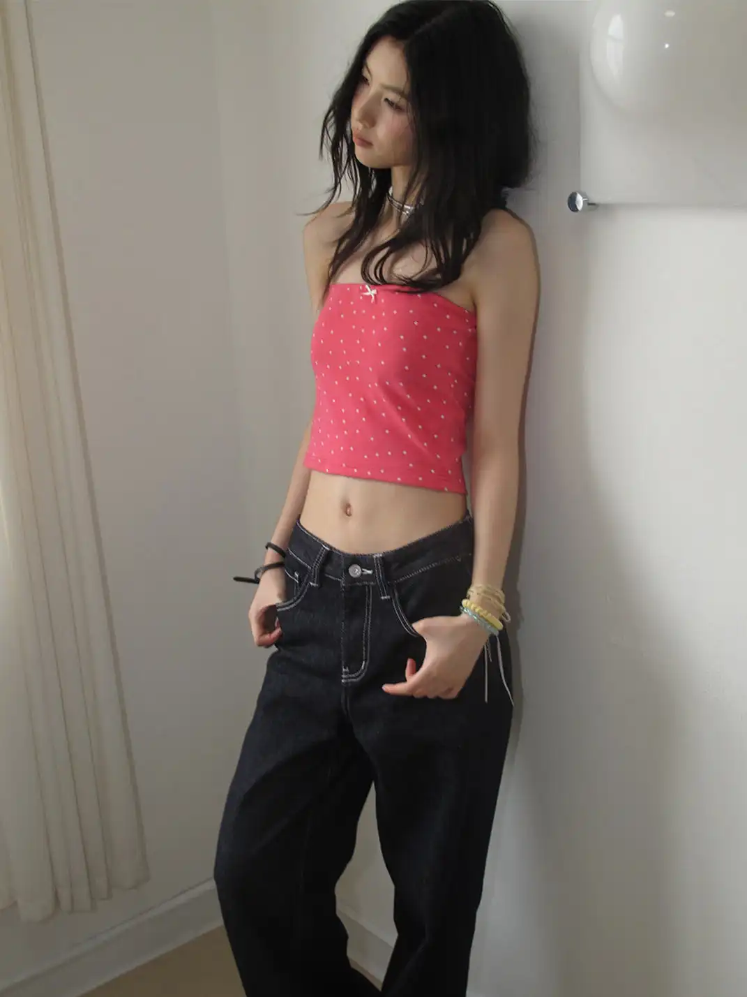NECYSTUDIO | Polka Dot Short Sleeve T-Shirt & Bandeau