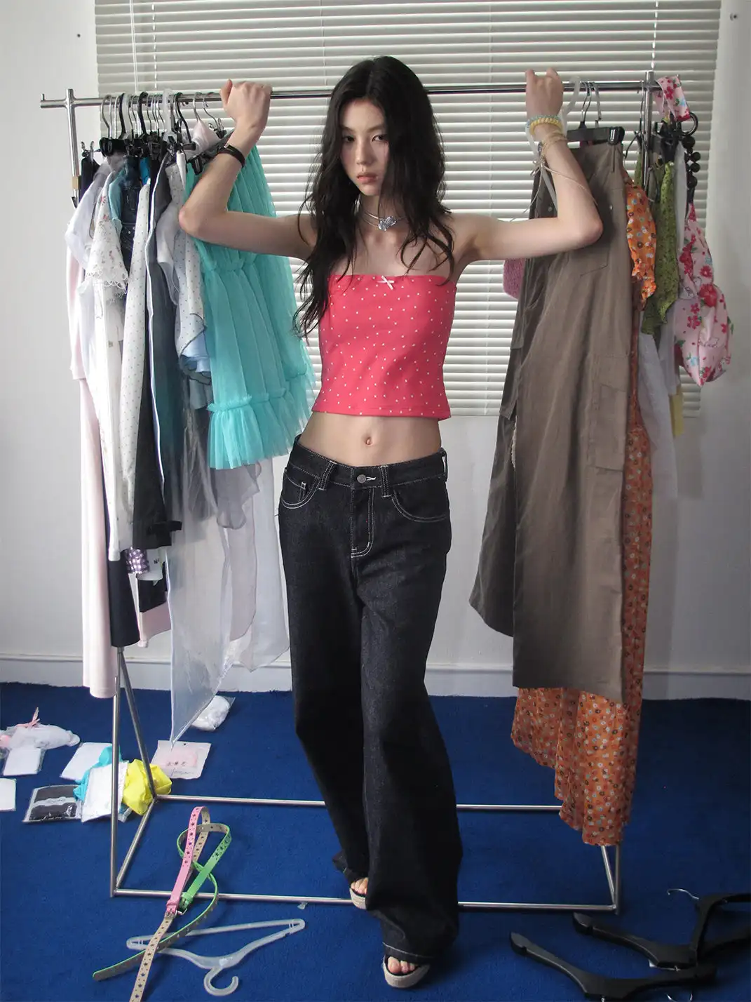 NECYSTUDIO | Polka Dot Short Sleeve T-Shirt & Bandeau