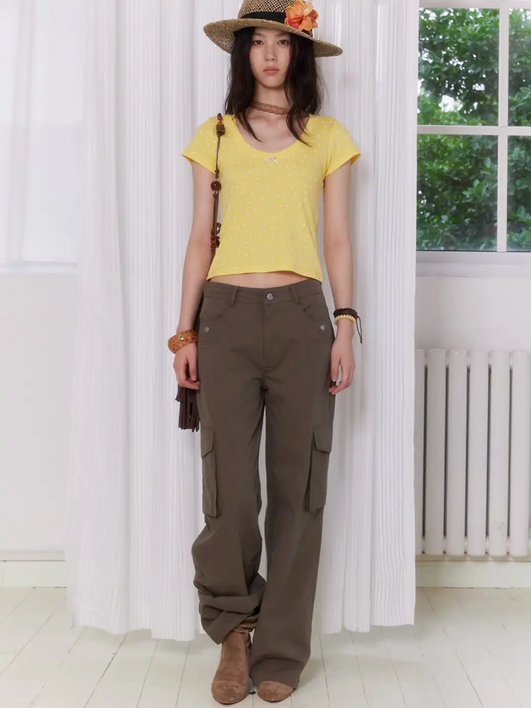 NECYSTUDIO | Polka Dot Short Sleeve T-Shirt & Bandeau
