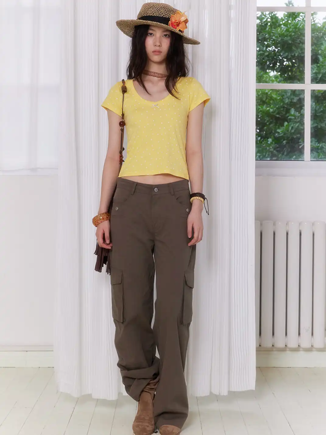NECYSTUDIO | Polka Dot Short Sleeve T-Shirt & Bandeau