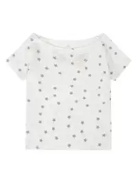 NECYSTUDIO | Allover Star Print Off-the-Shoulder Short Sleeve Top