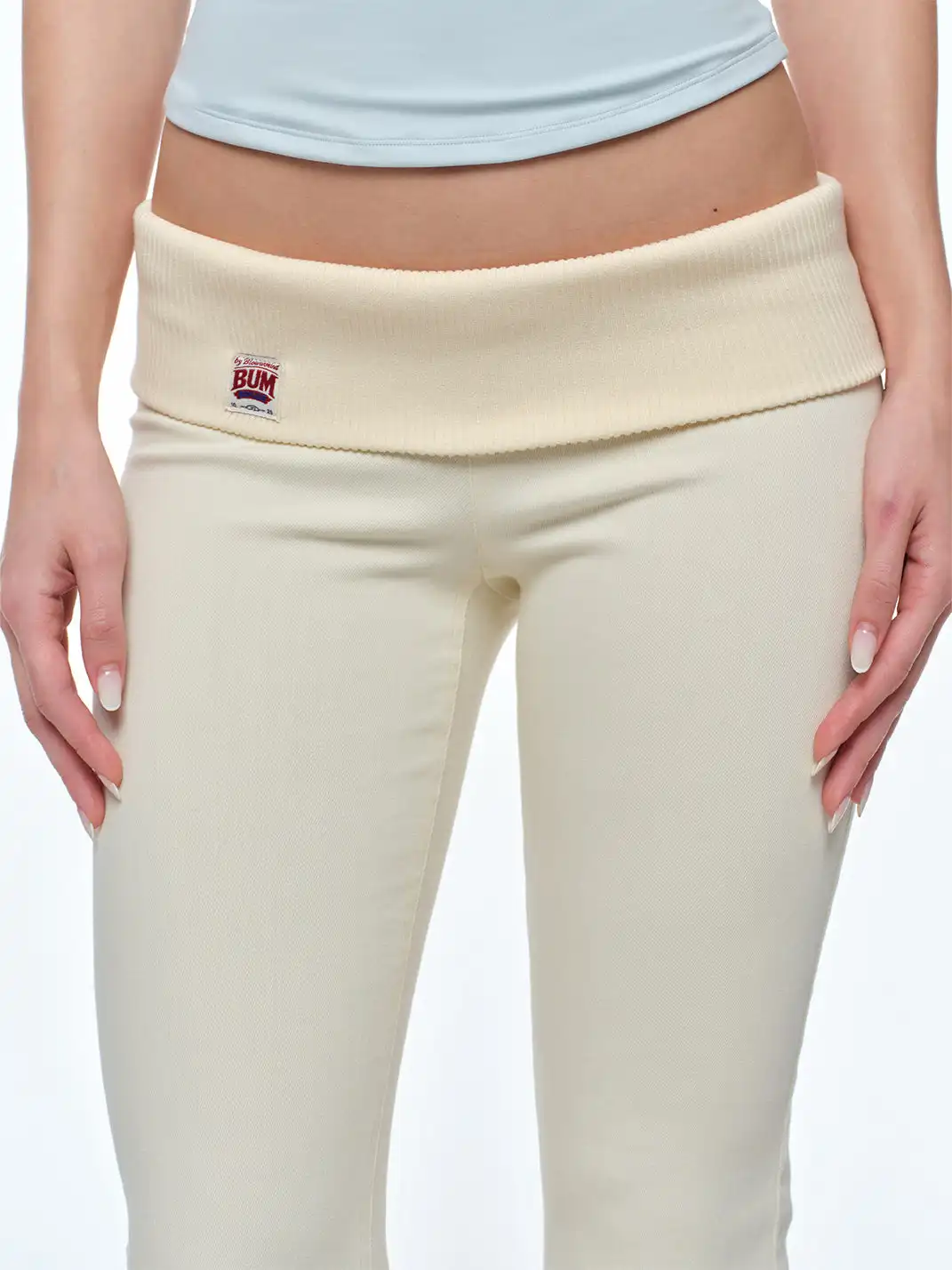 BUM STUDIO | Draped Stretch Flared Cuffed Pants