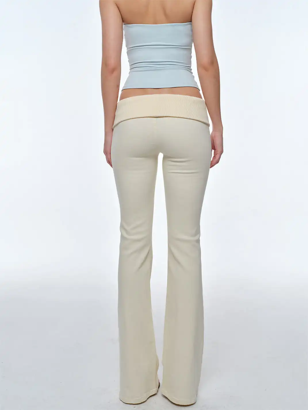 BUM STUDIO | Draped Stretch Flared Cuffed Pants