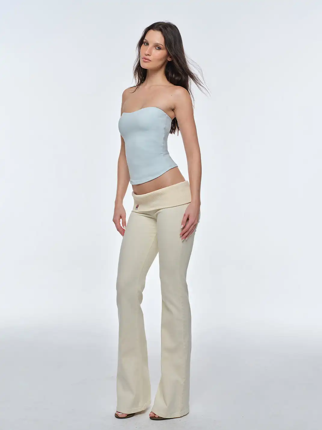 BUM STUDIO | Draped Stretch Flared Cuffed Pants
