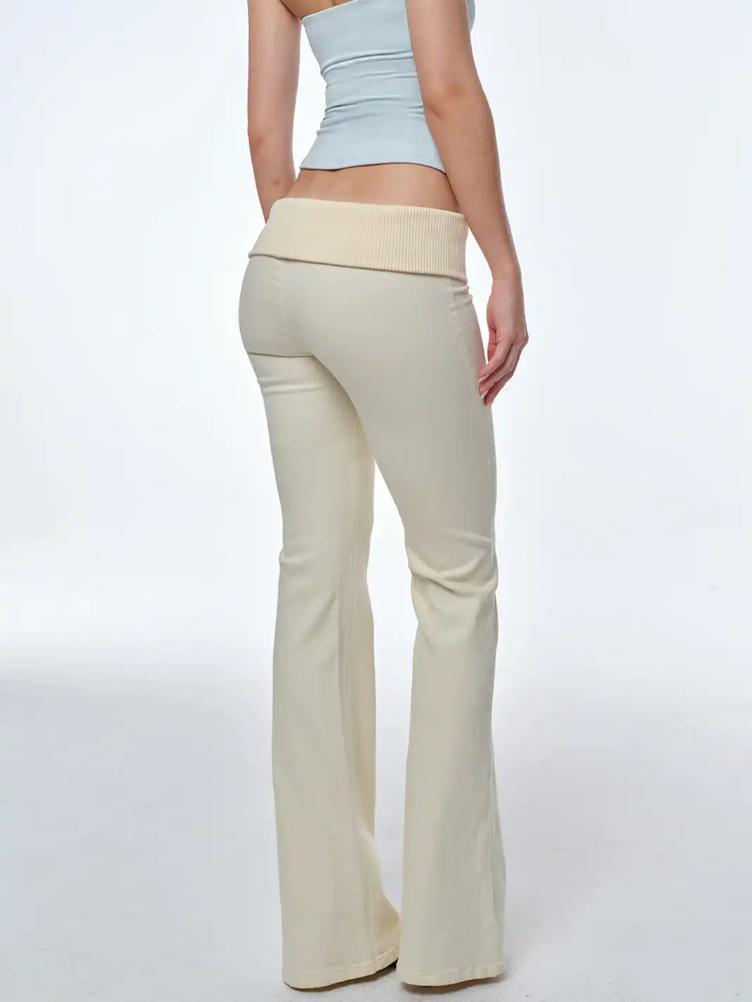 BUM STUDIO | Draped Stretch Flared Cuffed Pants
