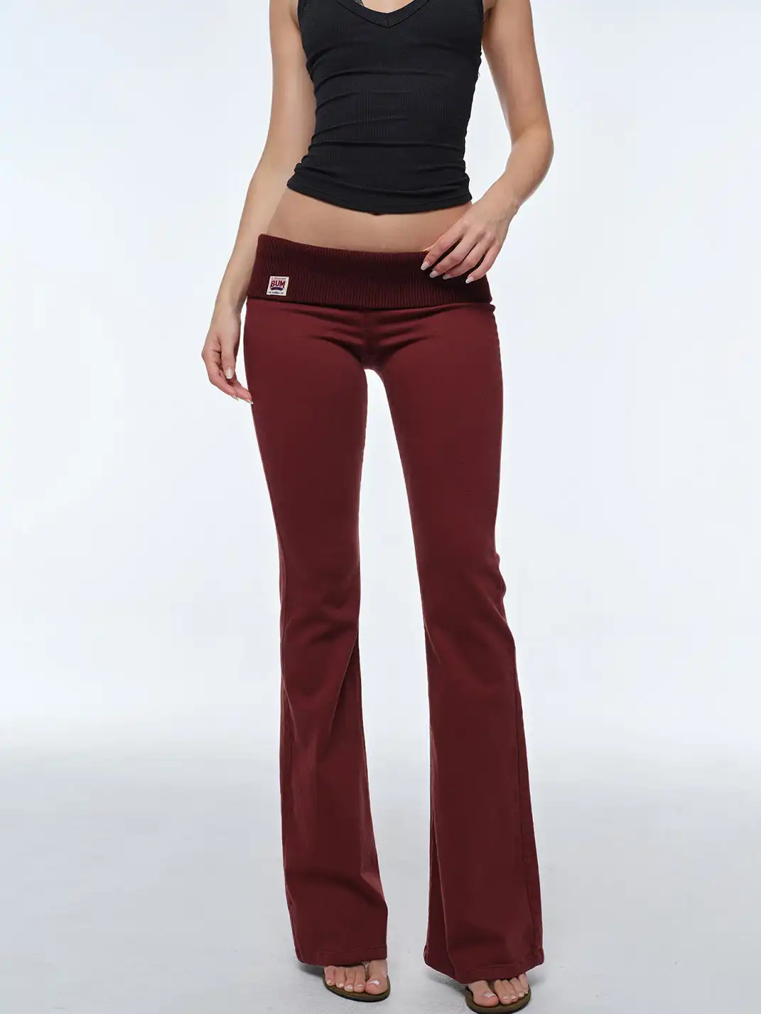 BUM STUDIO | Draped Stretch Flared Cuffed Pants