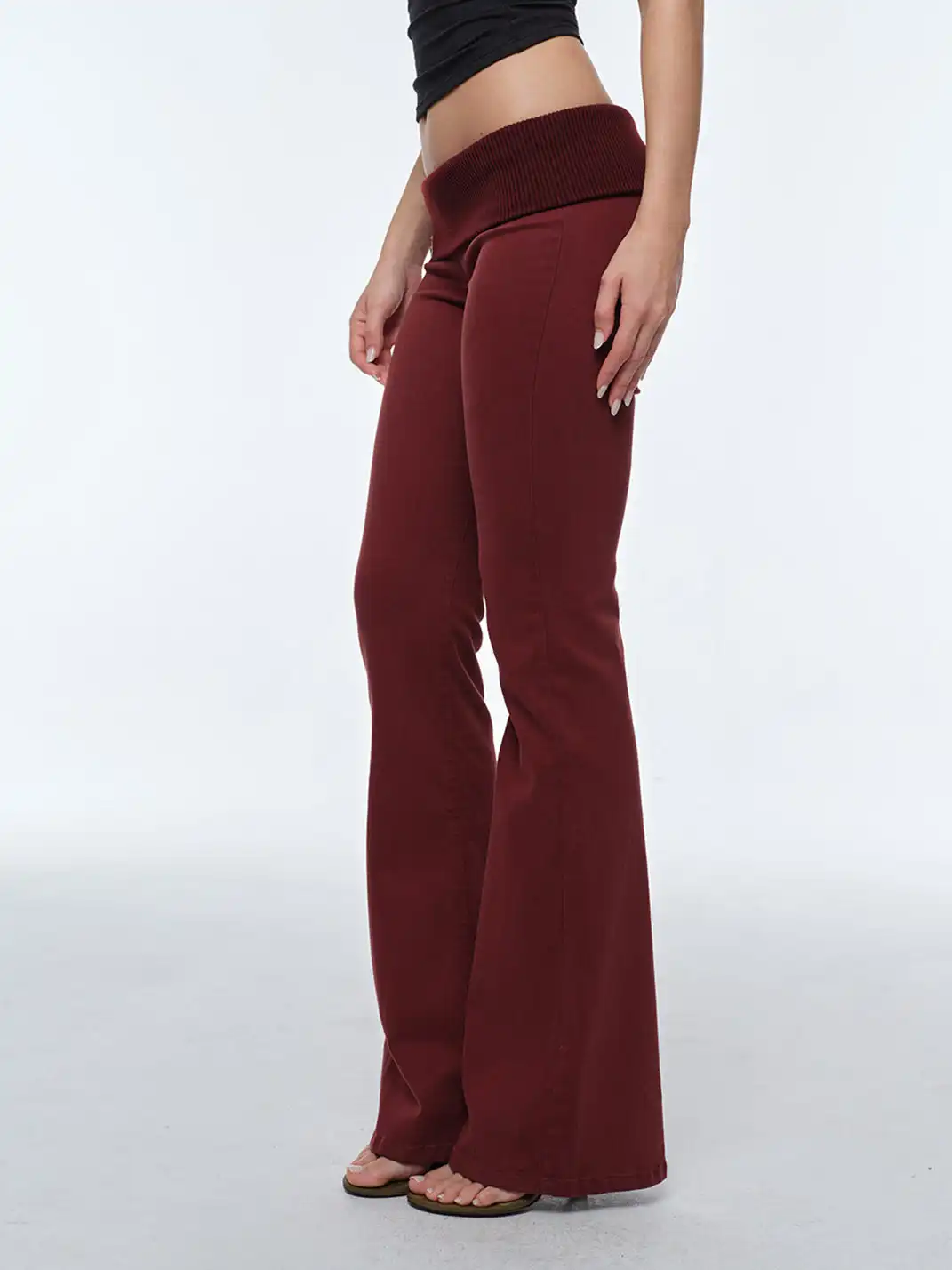 BUM STUDIO | Draped Stretch Flared Cuffed Pants