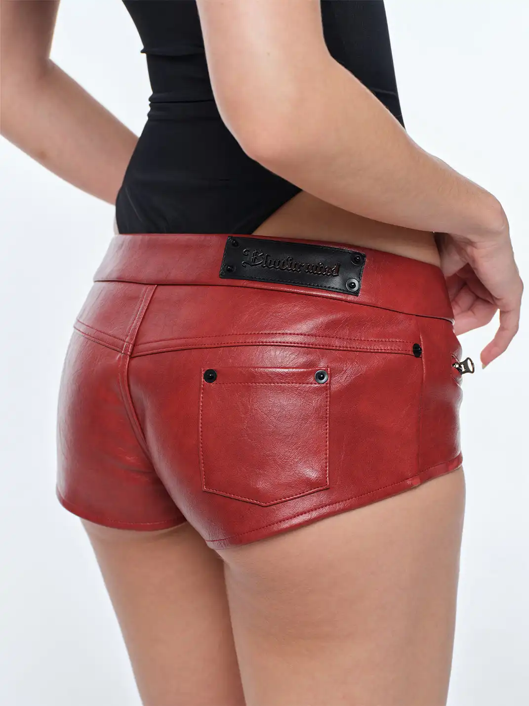 BUM STUDIO | Waxy Ultra Low-rise Leather Shorts