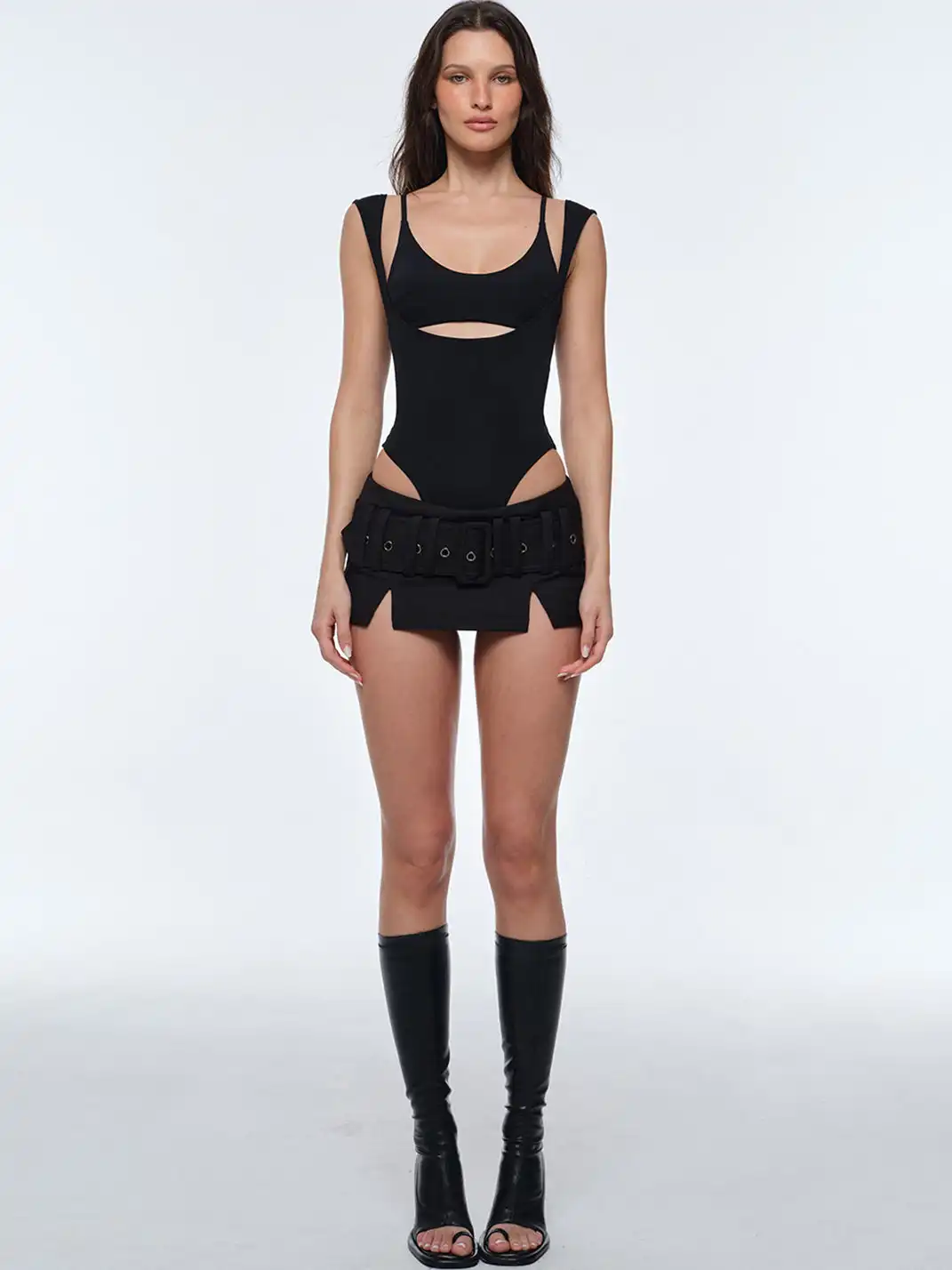 BUM STUDIO | Split Blazer Mini Skirt With Belt