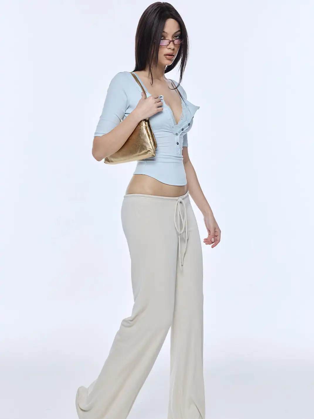 BUM STUDIO | Built-in Lace Corset Padded Fitted Overlay Top