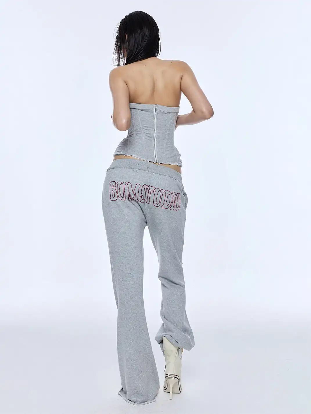 BUM STUDIO | Hand-distressed Heavy Wash Cotton Corset