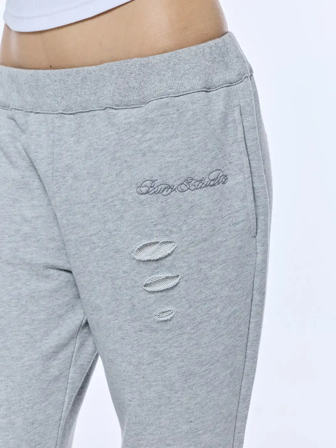 BUM STUDIO | Hand-distressed Low-rise Sweatpants