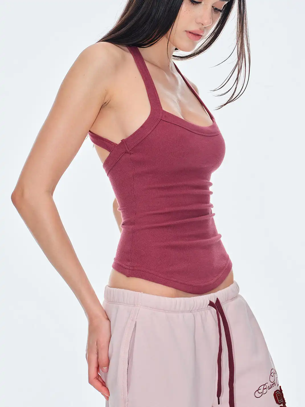 BUM STUDIO | Ribbed Knit Double C Waist Detachable Tank Top