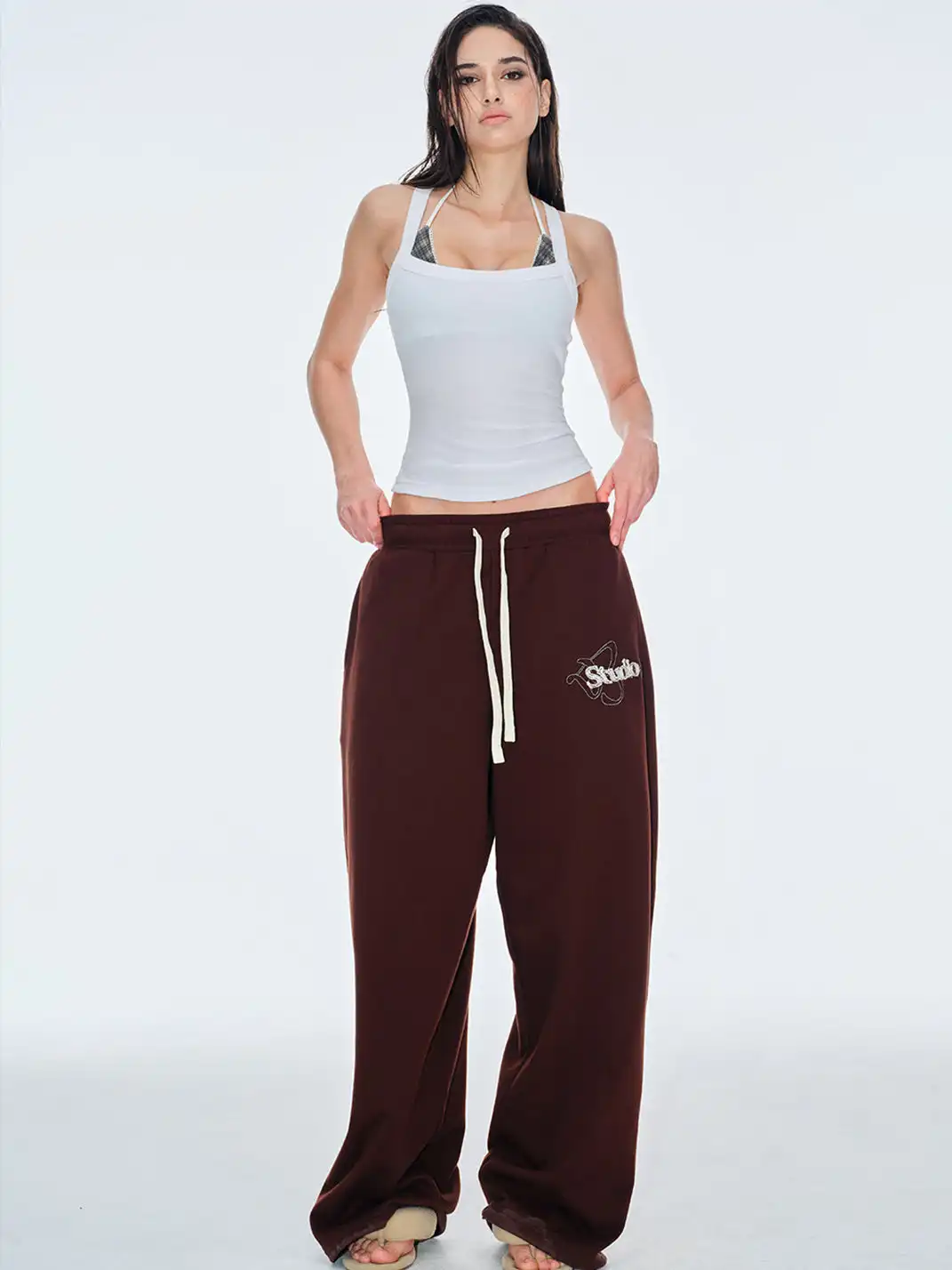BUM STUDIO | Ribbed Knit Double C Waist Detachable Tank Top