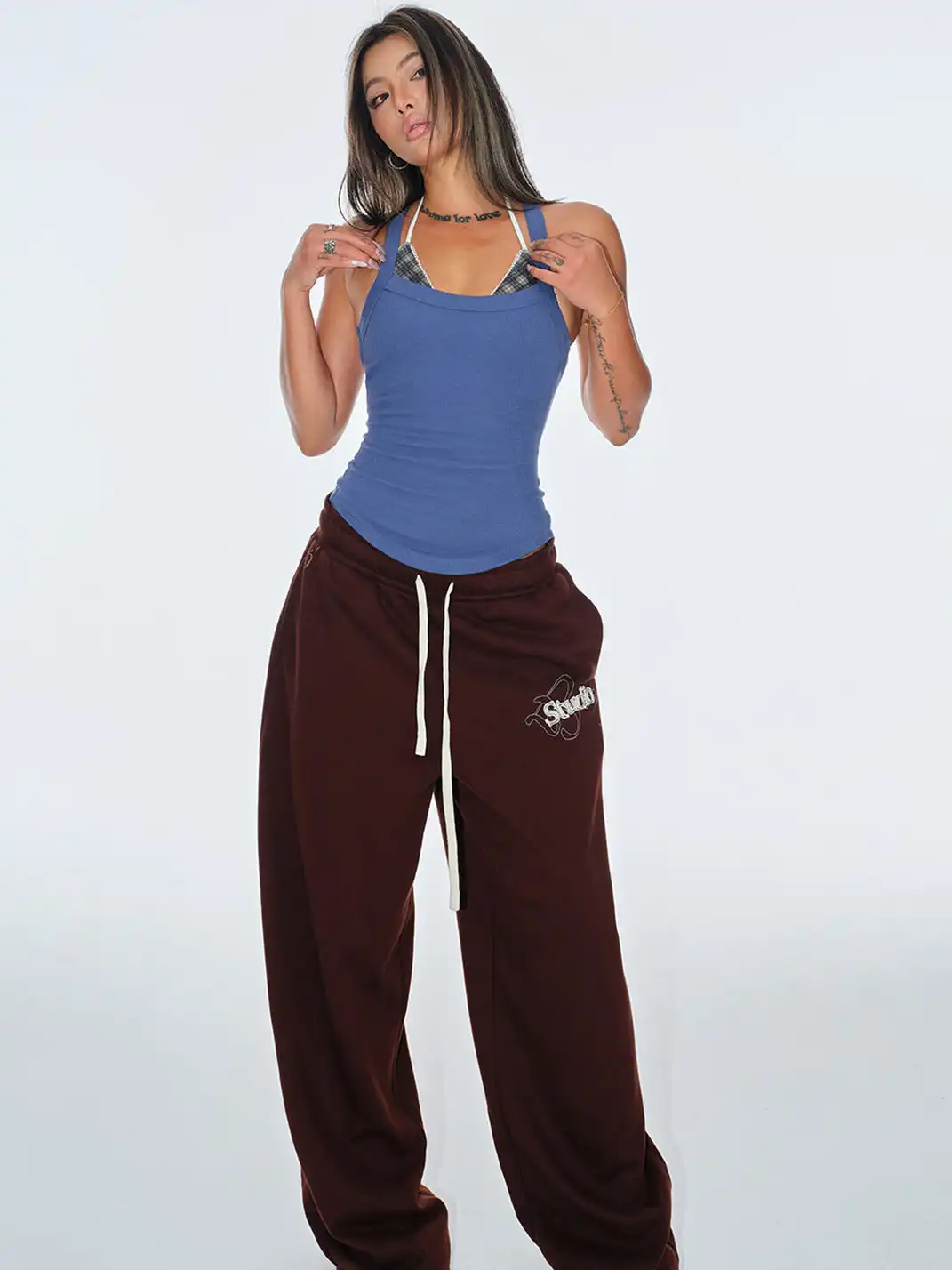 BUM STUDIO | Ribbed Knit Double C Waist Detachable Tank Top