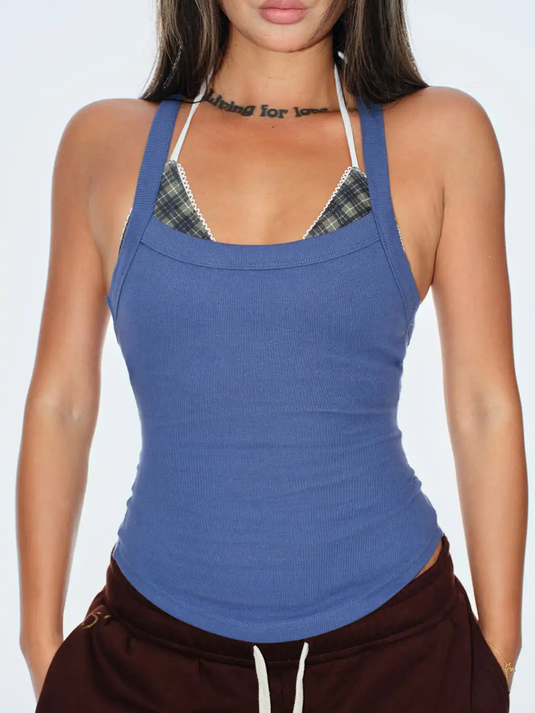 BUM STUDIO | Ribbed Knit Double C Waist Detachable Tank Top