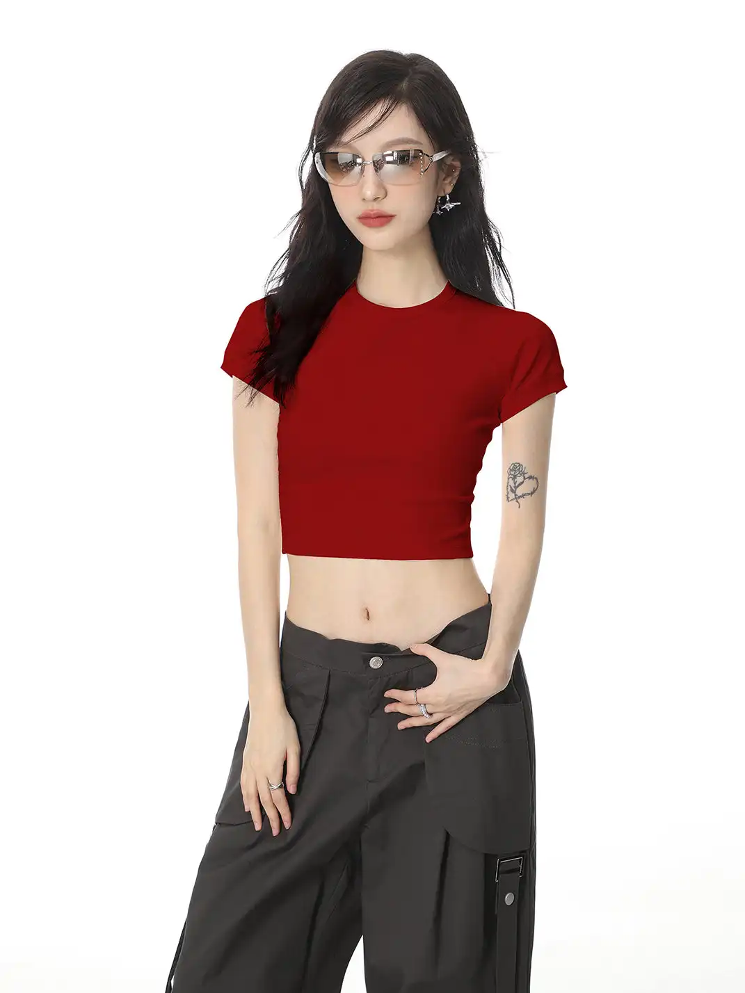 SHIYIYUE | Regular Shoulder Flutter Sleeve T-Shirt