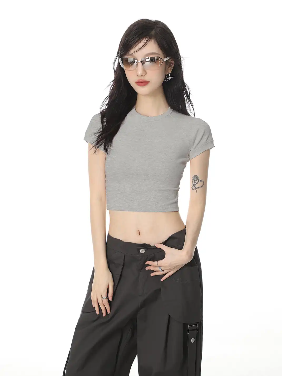 SHIYIYUE | Regular Shoulder Flutter Sleeve T-Shirt
