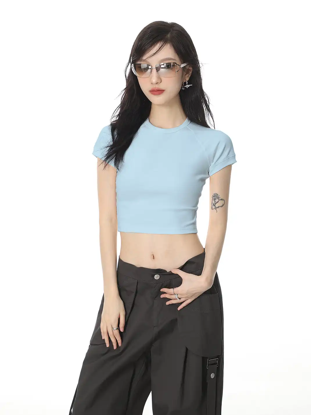 SHIYIYUE | Regular Shoulder Flutter Sleeve T-Shirt