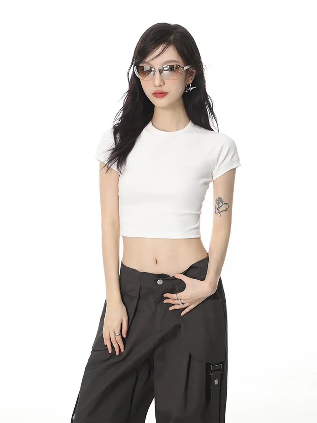 SHIYIYUE | Regular Shoulder Flutter Sleeve T-Shirt
