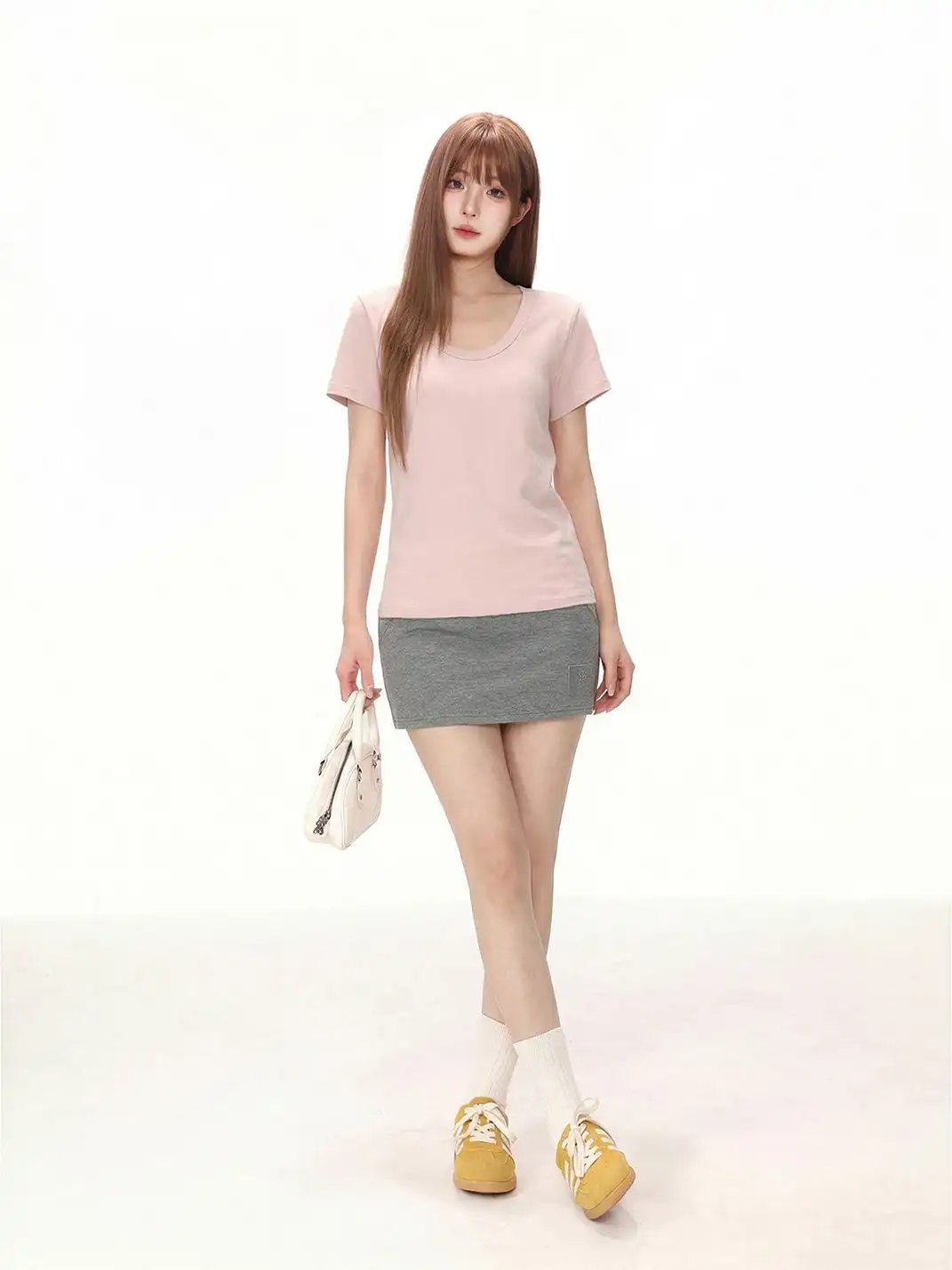 SHIYIYUE | Solid Color Loose Casual Short Sleeve T-Shirt