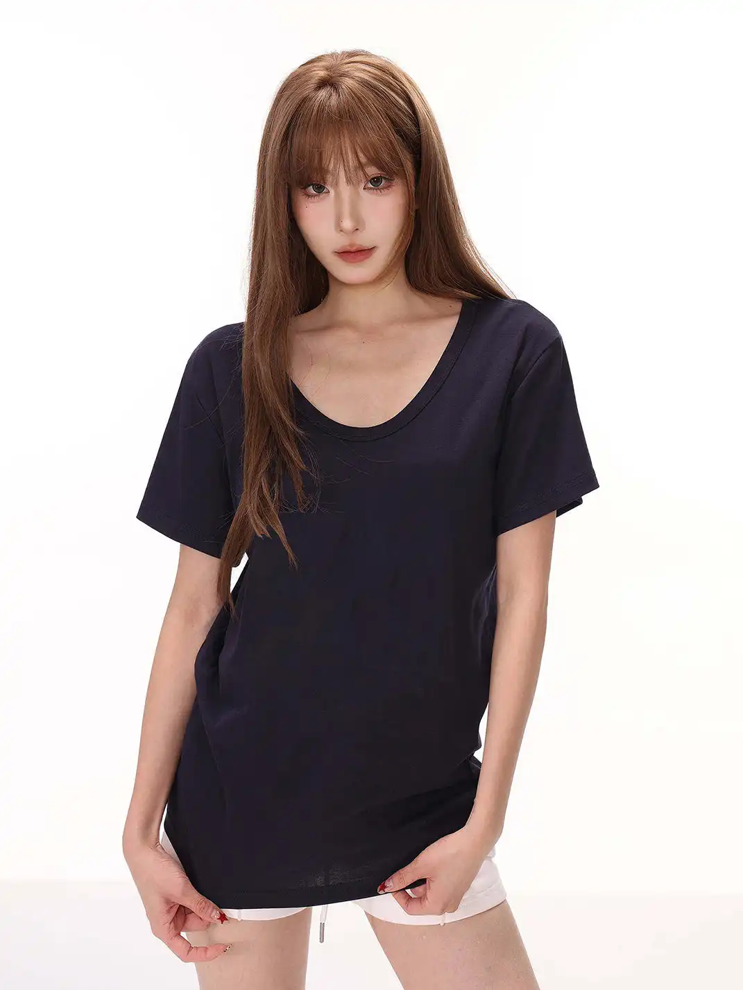SHIYIYUE | Solid Color Loose Casual Short Sleeve T-Shirt