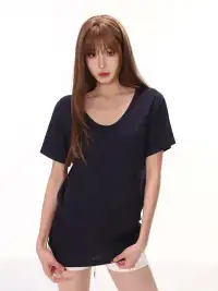 SHIYIYUE | Solid Color Loose Casual Short Sleeve T-Shirt
