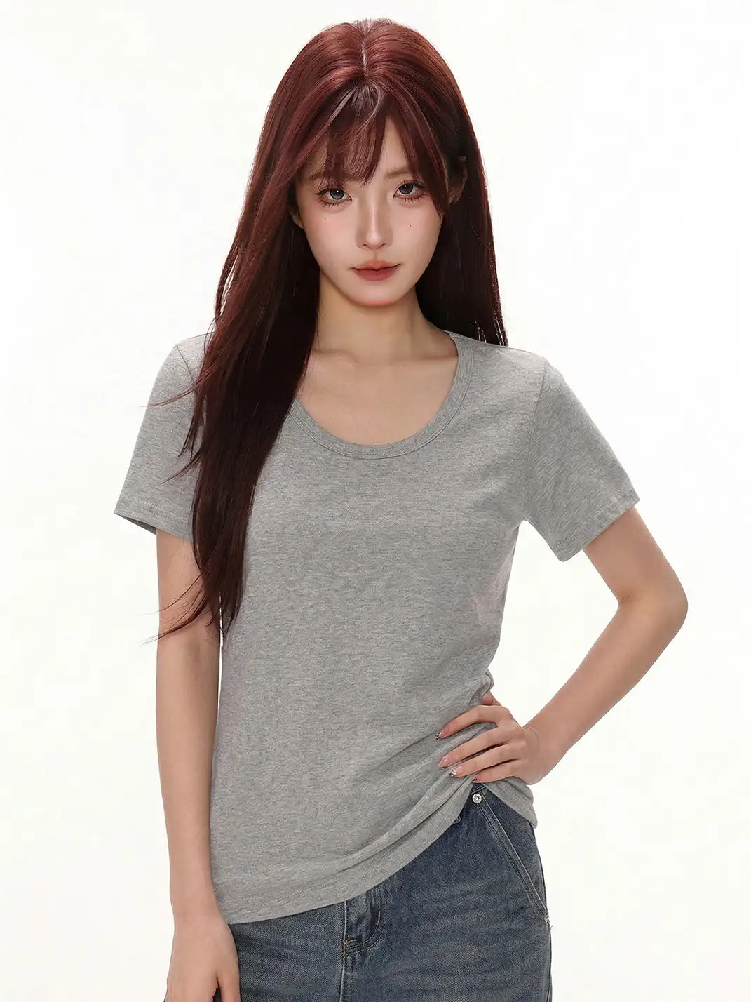 SHIYIYUE | Solid Color Loose Casual Short Sleeve T-Shirt