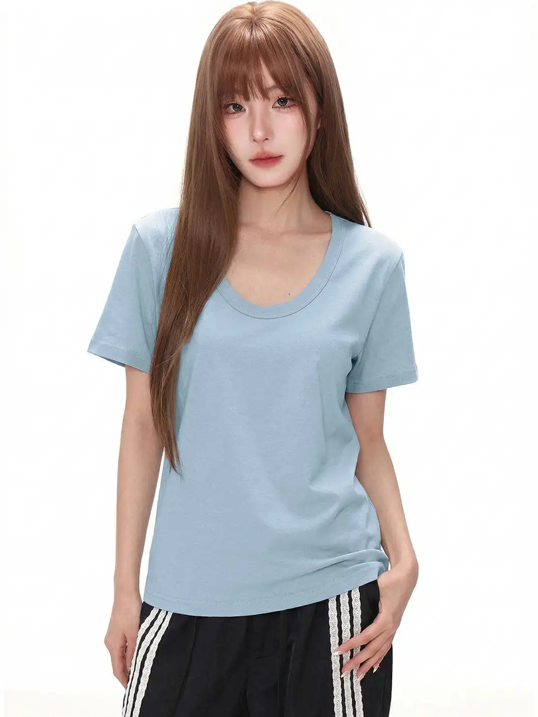 SHIYIYUE | Solid Color Loose Casual Short Sleeve T-Shirt