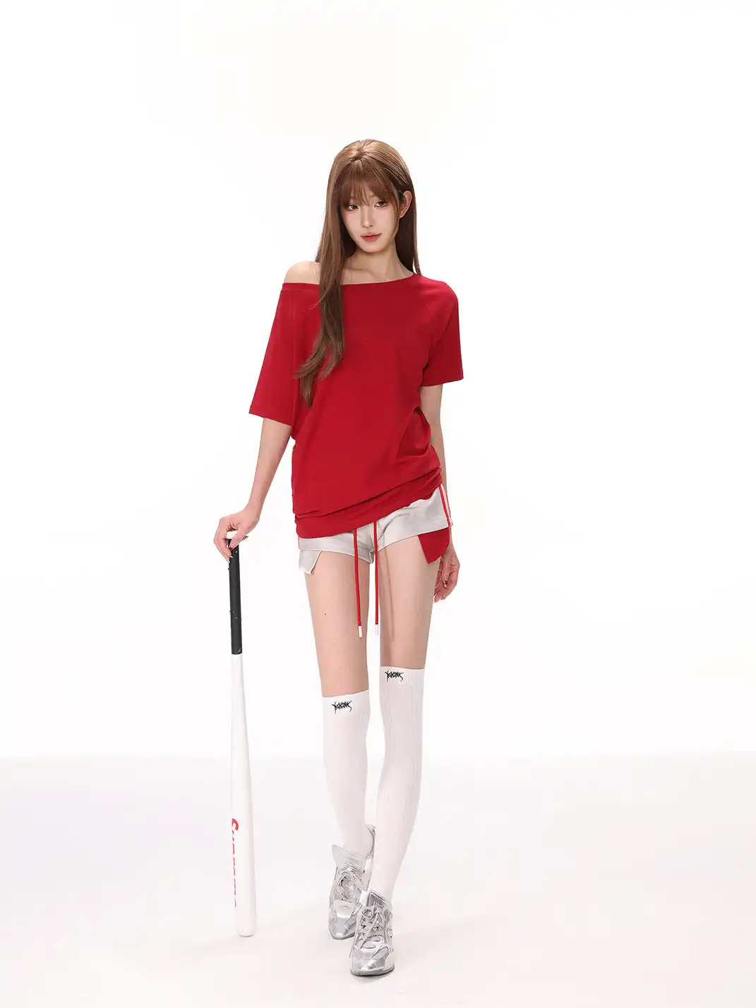 SHIYIYUE | Asymmetrical Shoulder Loose Short Sleeve T-Shirt