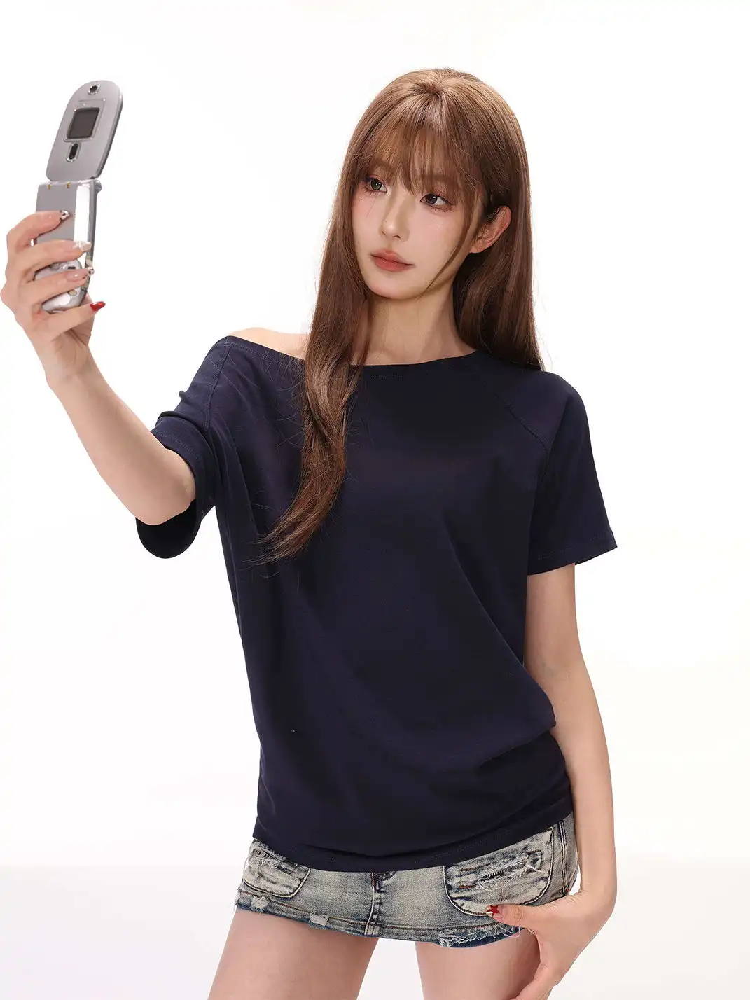 SHIYIYUE | Asymmetrical Shoulder Loose Short Sleeve T-Shirt