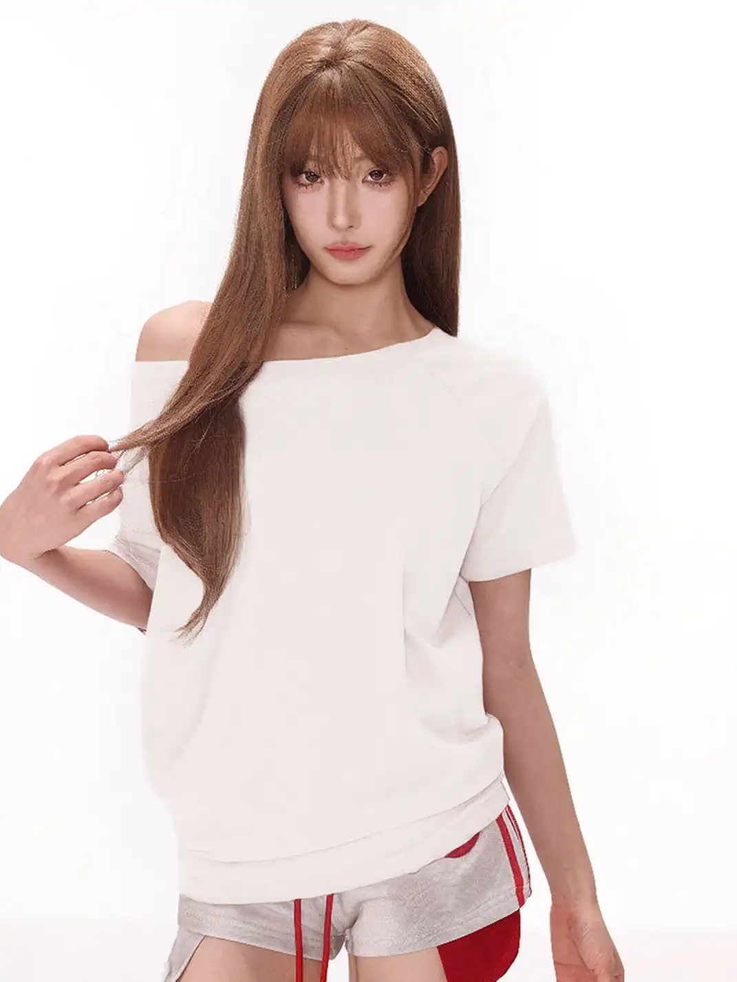 SHIYIYUE | Asymmetrical Shoulder Loose Short Sleeve T-Shirt
