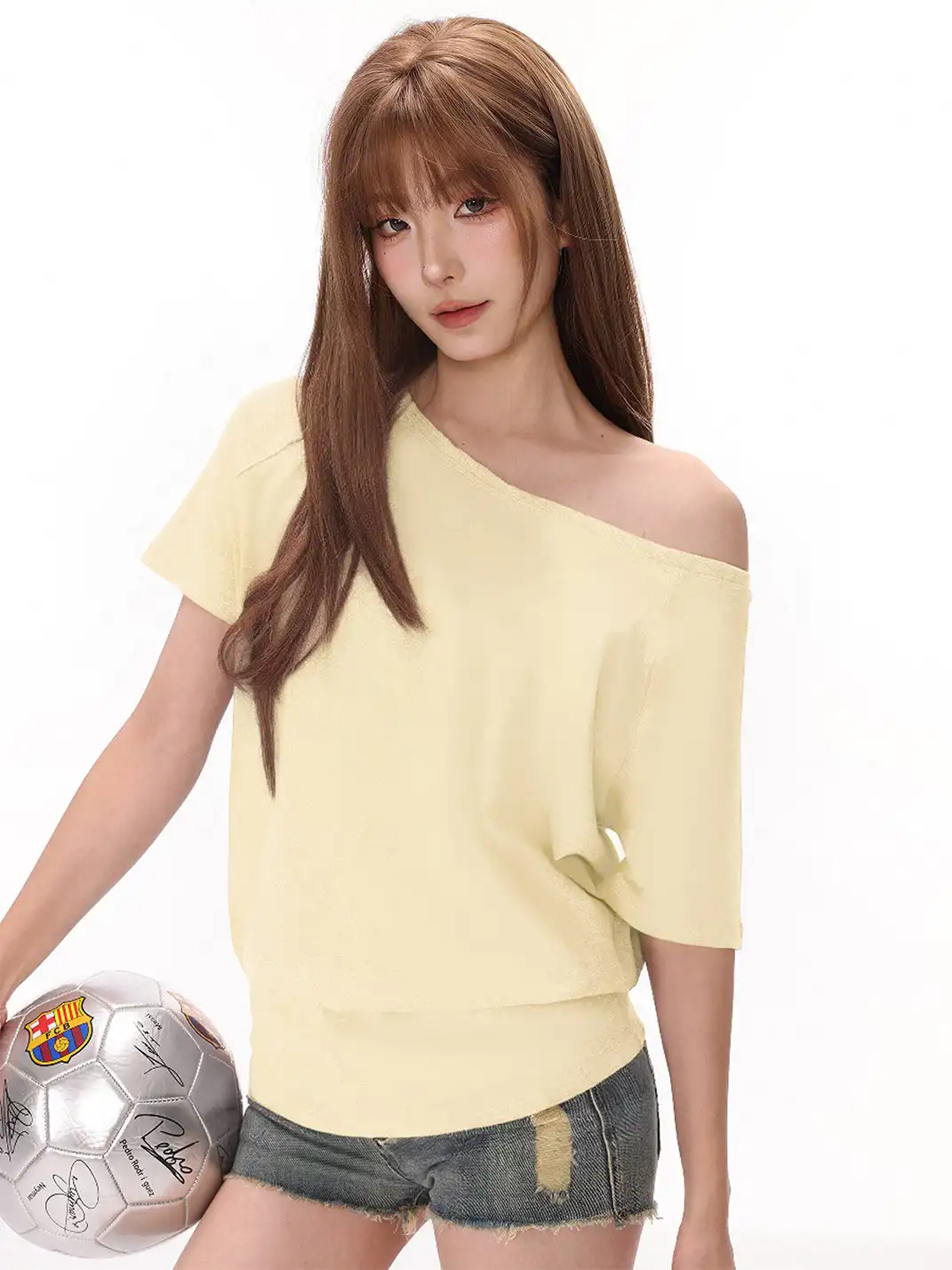 SHIYIYUE | Asymmetrical Shoulder Loose Short Sleeve T-Shirt
