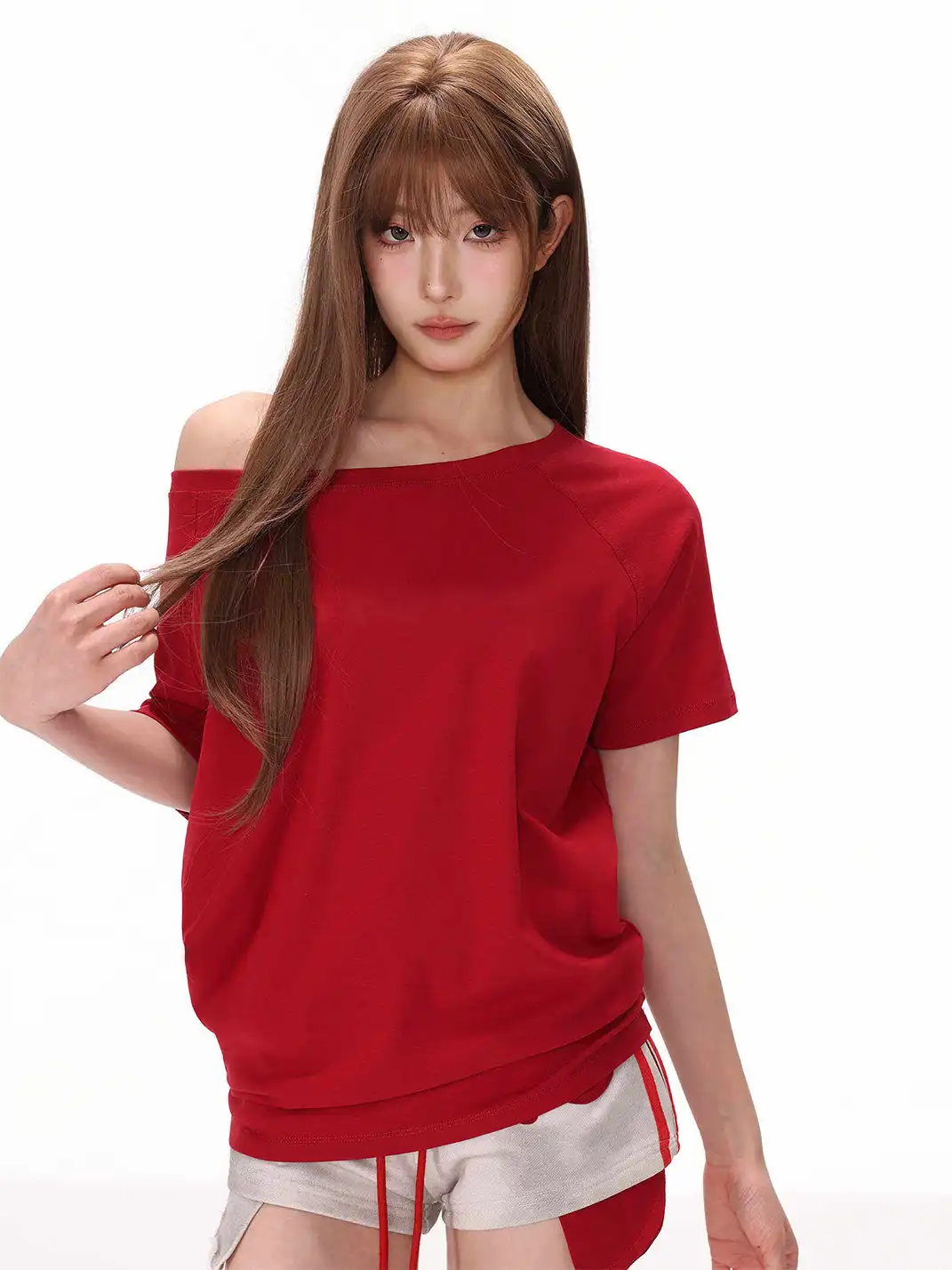 SHIYIYUE | Asymmetrical Shoulder Loose Short Sleeve T-Shirt