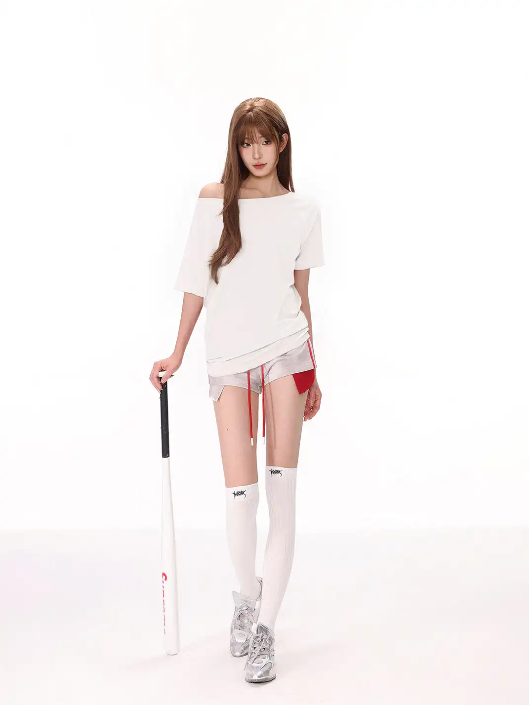 SHIYIYUE | Asymmetrical Shoulder Loose Short Sleeve T-Shirt