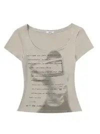 SHIYIYUE | Letter & Figure Printed Short Sleeve T-Shirt
