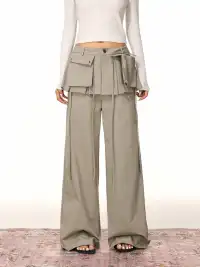 SHIYIYUE | Fake Two-Piece Wide-Leg Pants