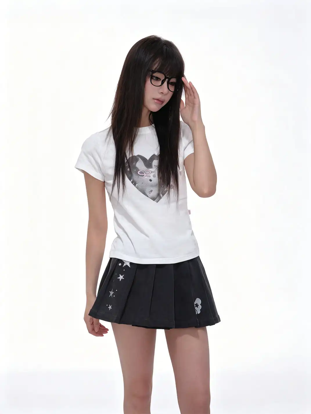 Marumaruzip | Rabbit Print Regular Shoulder T-Shirt