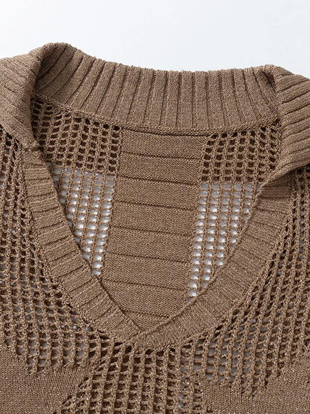 NO ROMANCE | Hollow Star V-Neck Knit Cover Up