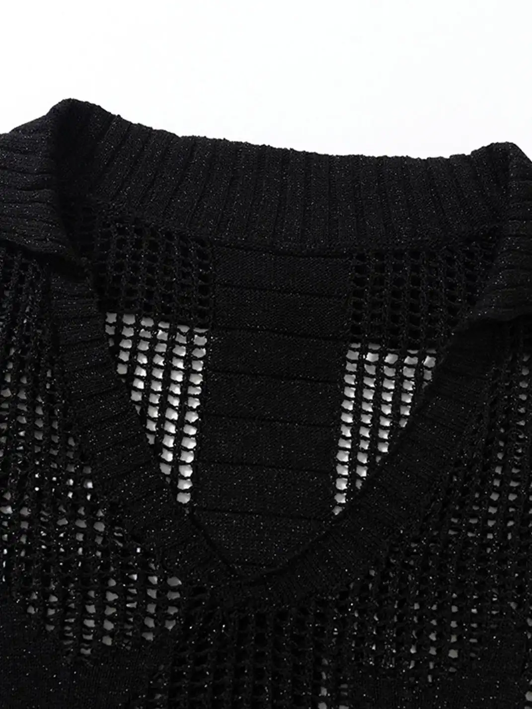 NO ROMANCE | Hollow Star V-Neck Knit Cover Up