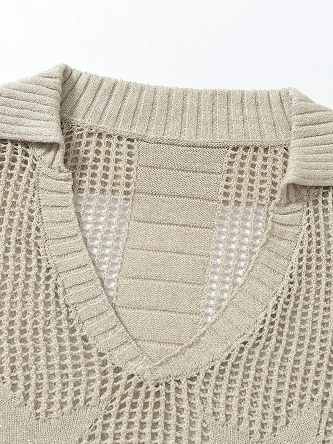 NO ROMANCE | Hollow Star V-Neck Knit Cover Up