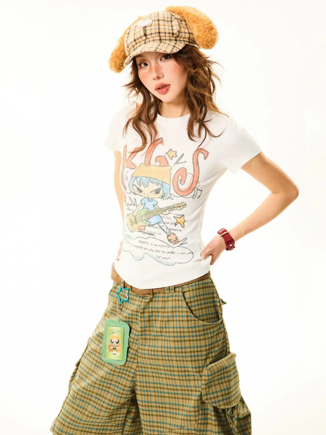 YOUNG STAGE | Cartoon Graffiti Regular Shoulder T-Shirt