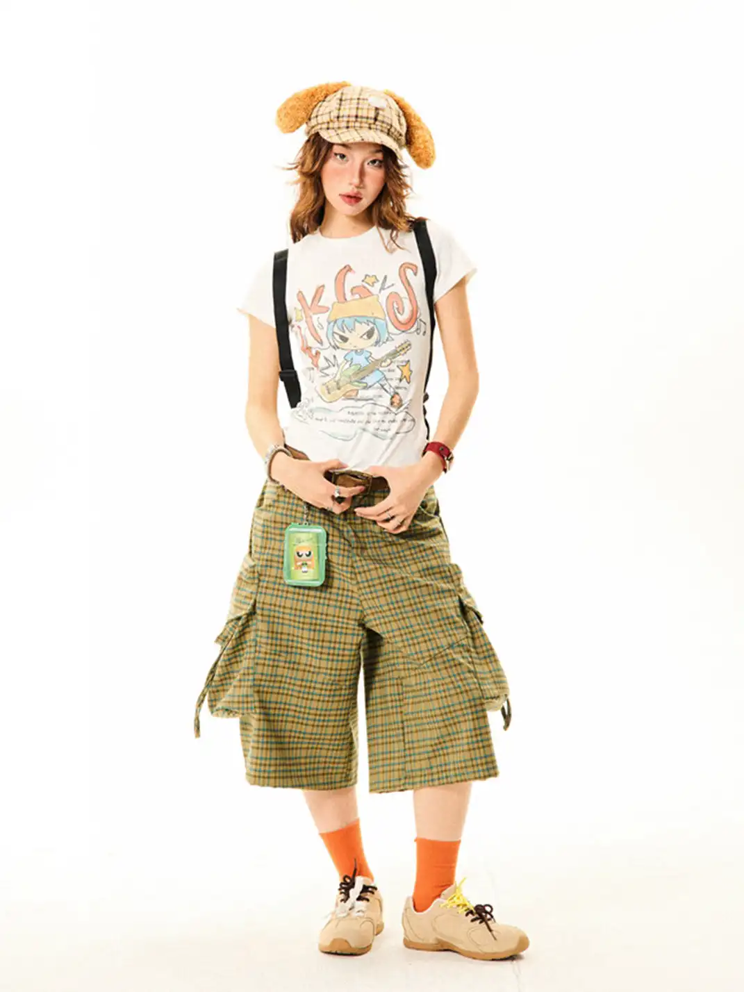 YOUNG STAGE | Cartoon Graffiti Regular Shoulder T-Shirt