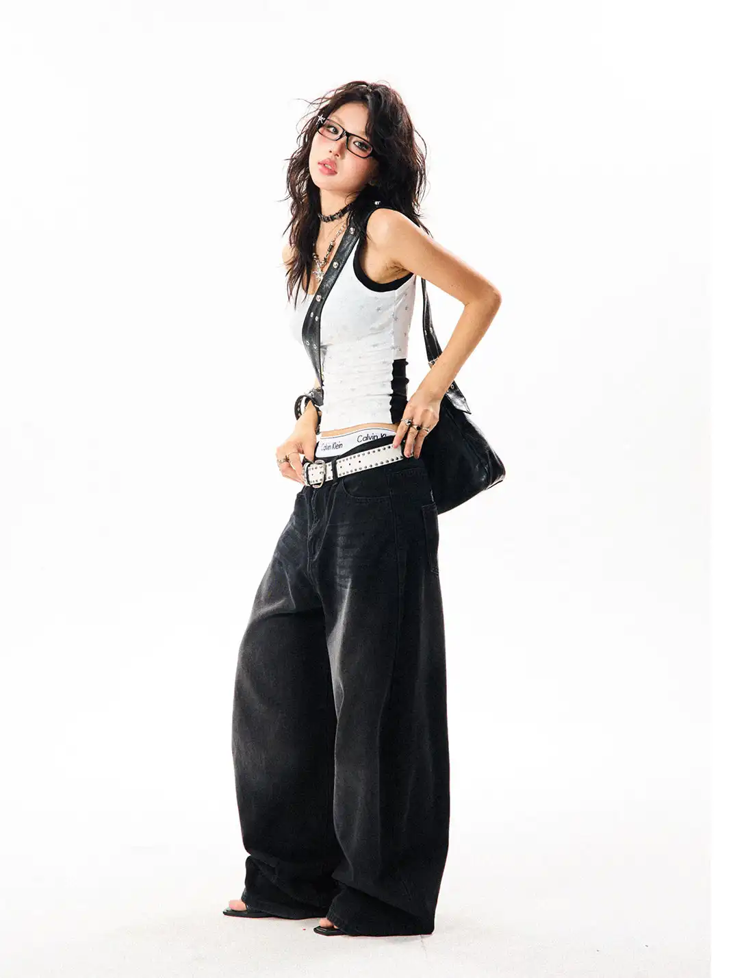 YOUNG STAGE | Allover Star Print Fake Two-Piece Cami Tank Top