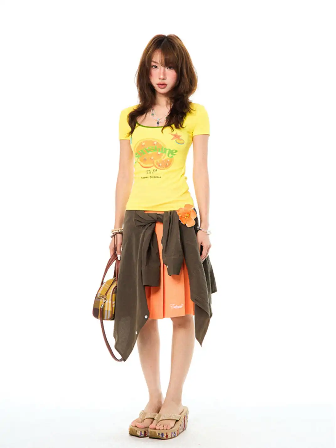 YOUNG STAGE | Fun Fruit Print Regular Shoulder T-Shirt
